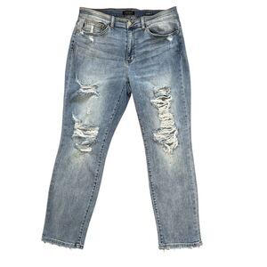 Judy Blue Women’s 7 MultiColor Paint Splash Destroyed Boyfriend Jeans Size 18W